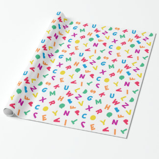 Rainbow Alphabet Scramble Wrapping Paper