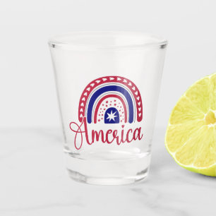 Rainbow America Shot Glass