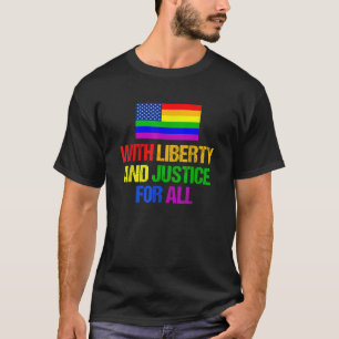 Rainbow American Flag Gay Equal Rights LGBTQ Liber T-Shirt