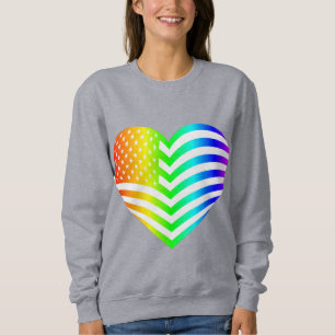 rainbow american flag heart patriotic lgbt pride sweatshirt