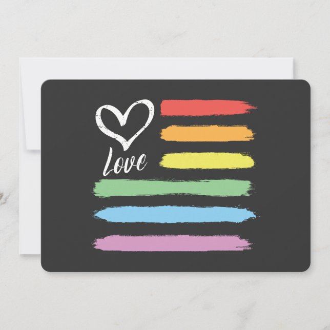 Rainbow American Flag LGBT Invitation (Front)