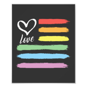 Rainbow American Flag LGBT Photo Print