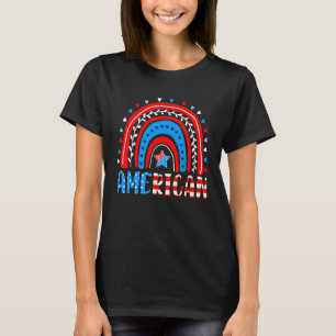 Rainbow American Flag Patriotic Happy 4th Of July T-Shirt