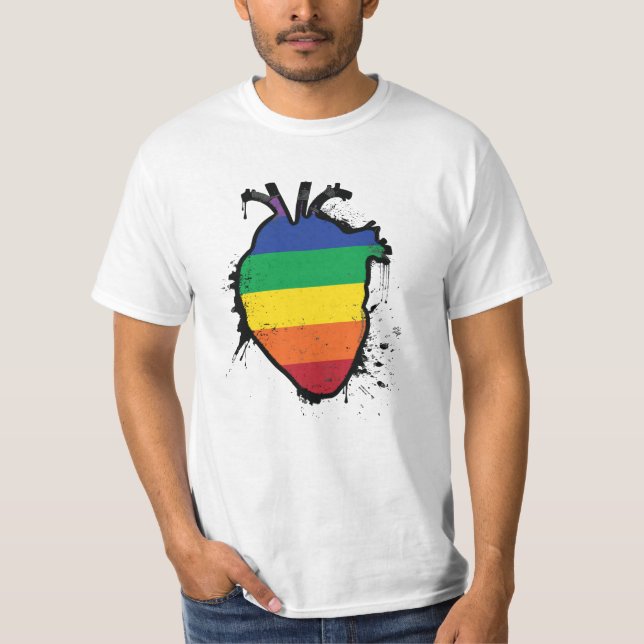 rainbow anatomical heart T-Shirt (Front)