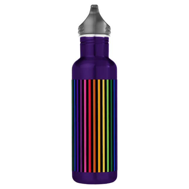 Rainbow and black stripes 710 ml water bottle (Right)