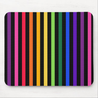 Rainbow and black stripes mouse pad