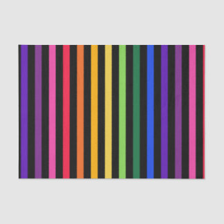 Rainbow and black stripes tissue paper