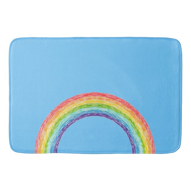 Rainbow and blue sky bath mat (Front)