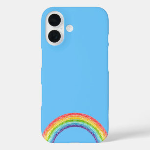 Rainbow and blue sky iPhone 16 case