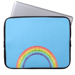 Rainbow and blue sky laptop sleeve