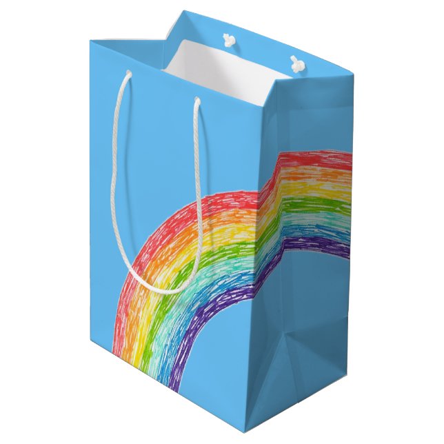 Rainbow and blue sky medium gift bag (Back Angled)