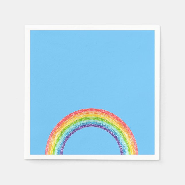 Rainbow and blue sky napkin (Front)
