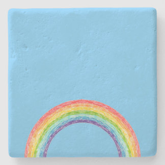 Rainbow and blue sky stone coaster