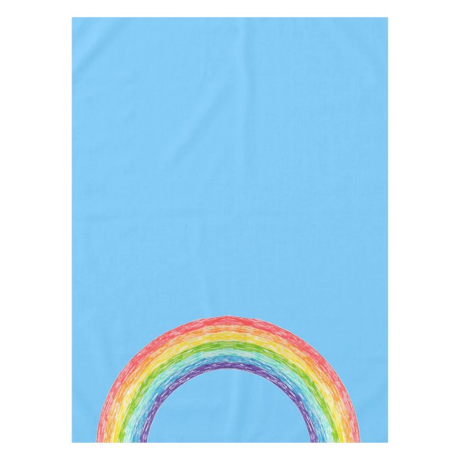 Rainbow and blue sky tablecloth (Front)