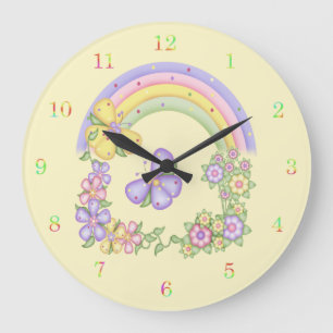Rainbow and Butterflies Wall Clock