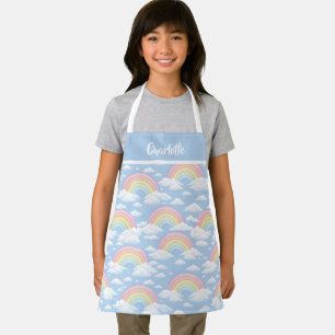 Rainbow and Cloud Pattern Apron