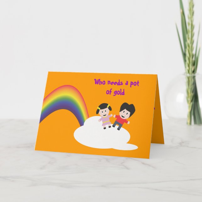 Rainbow and Clouds Friendship Card (Front)