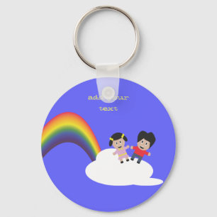 Rainbow and Clouds Friendship Keychain