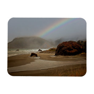 Rainbow and Clouds on a Pistil River Oregon Beach Magnet