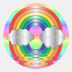 Rainbow and Clouds Reflection Stickers