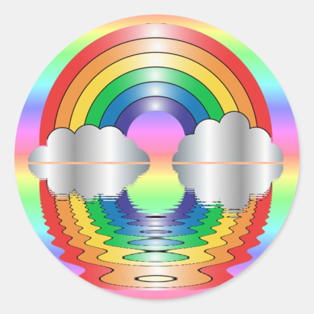 Rainbow and Clouds Reflection Stickers (Front)