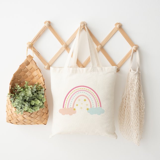 Rainbow and clouds tote bag (Creator Uploaded)