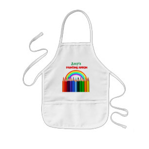 Rainbow and Colour Pencils Artist Kids Apron
