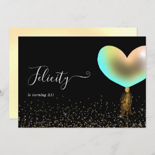 Rainbow and Gold Birthday Party Invitation