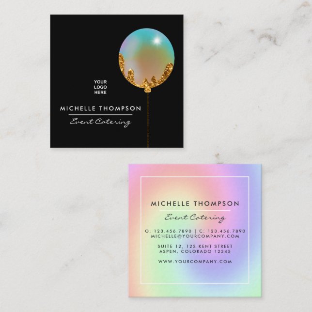 Rainbow and Gold Business Card (Front/Back)
