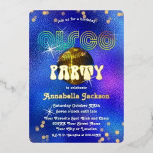 Rainbow and Gold on Funky Blue Disco Party