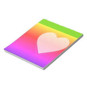 Rainbow and heart post-it notes