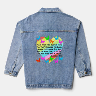 RAINBOW AND HEARTS JEREMIAH 29:11 DENIM JACKET