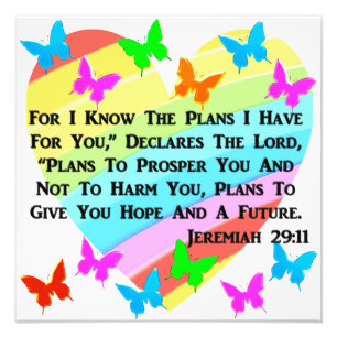 RAINBOW AND HEARTS JEREMIAH 29:11 PHOTO PRINT