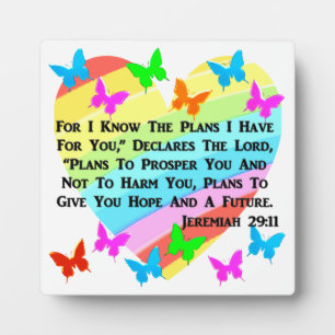 RAINBOW AND HEARTS JEREMIAH 29:11 PLAQUE