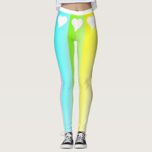 Rainbow and hearts leggings