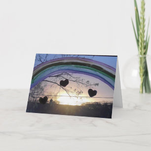 Rainbow and Hearts Thinking about You Missing You Card