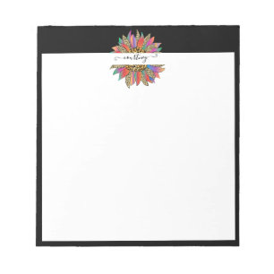 Rainbow and leopard print personalised notepad