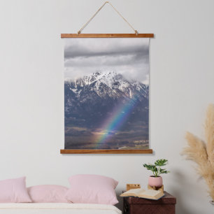 Rainbow and mountains after the storm hanging tapestry
