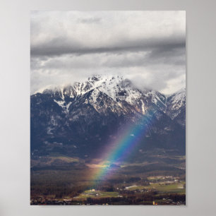 Rainbow and mountains after the storm poster
