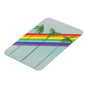 Rainbow and Palms Magnet