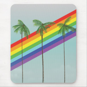 Rainbow and Palms Mouse Pad