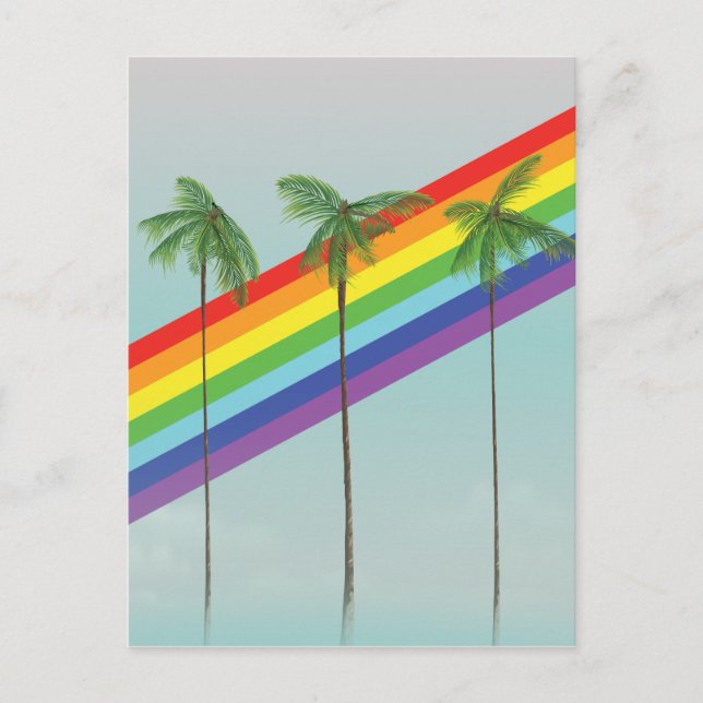 Rainbow and Palms Postcard (Front)