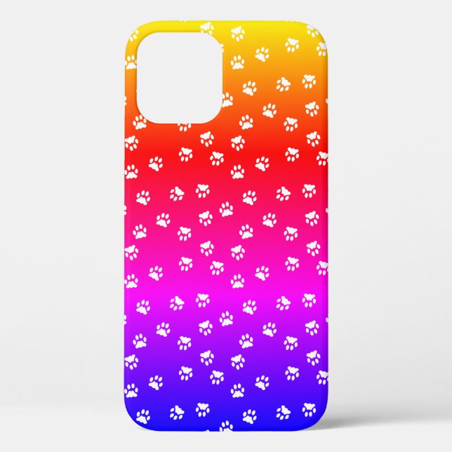 Rainbow and pawprints Case-Mate iPhone case (Back)