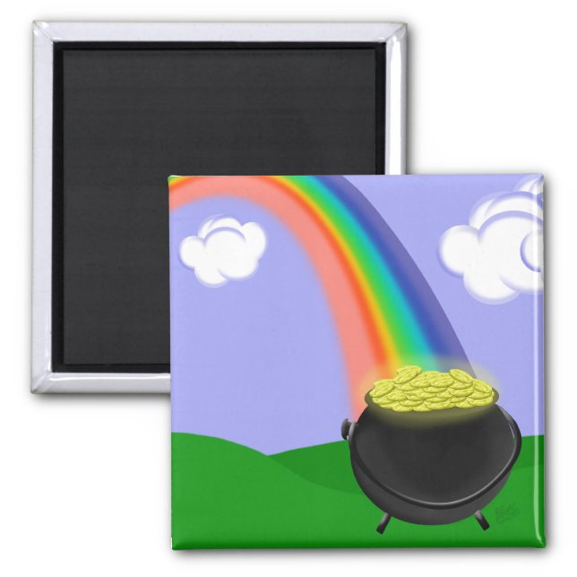 Rainbow and Pot of Gold Magnet (Front)