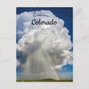 Rainbow and Rainshaft in Colorado Postcard