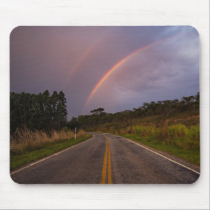 Rainbow And Road Mouse Pad
