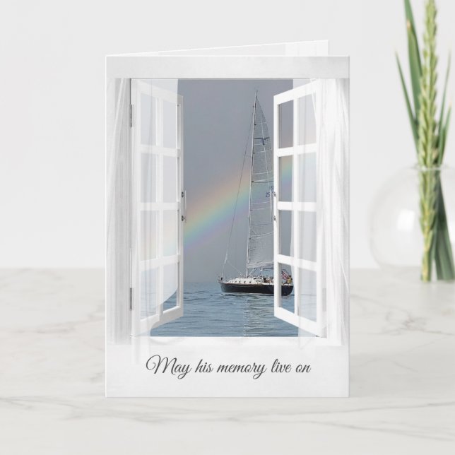Rainbow and Sailboat for Sympathy Card (Front)