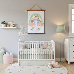 Rainbow and stars baby hanging tapestry