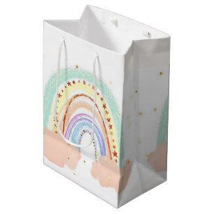 Rainbow and stars medium gift bag