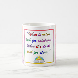 Rainbow and Stars - Motivational Pink Mug